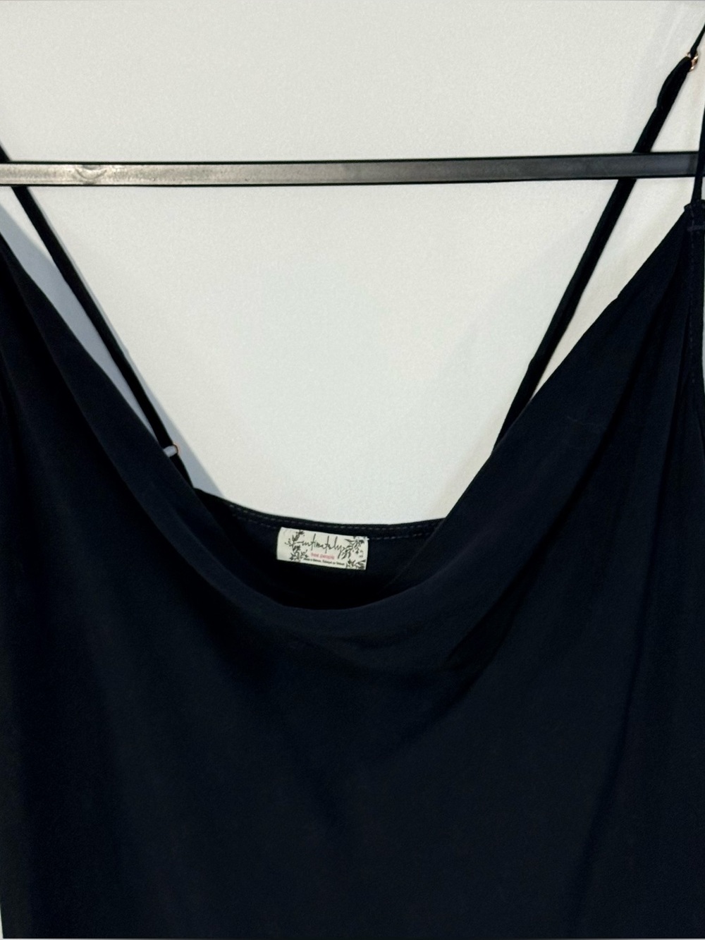 Itimately Free People Black Cowl Neck Slip Dress Ruffle Hem Size S - Picture 7 of 10